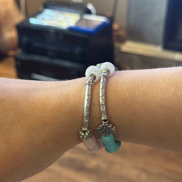 Four new handmade bracelets, moonstone rose quartz amethyst turquoise jasper - Picture 9 of 10